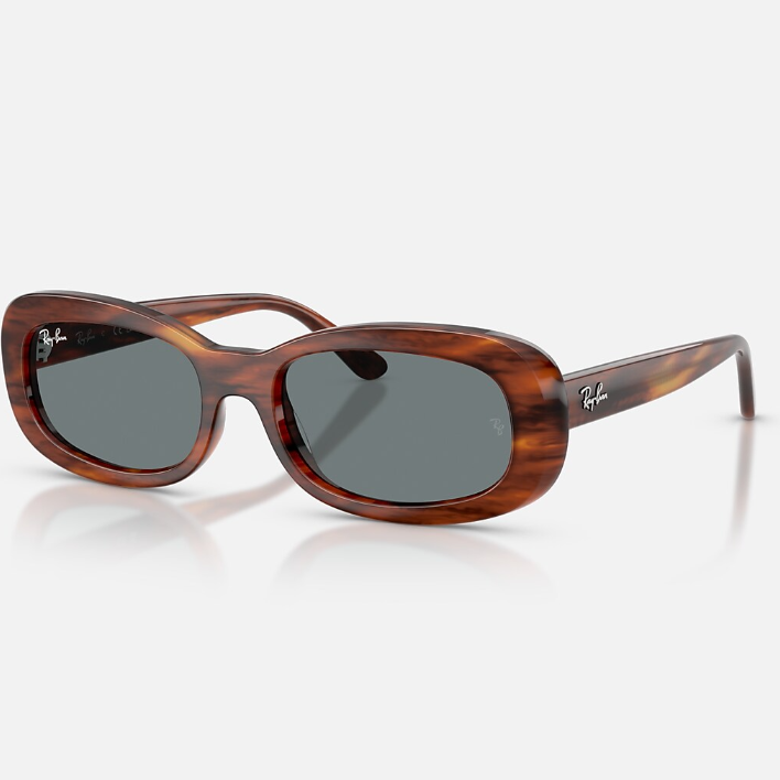 Ray Ban Women Oval Frame Brown Sunglasses