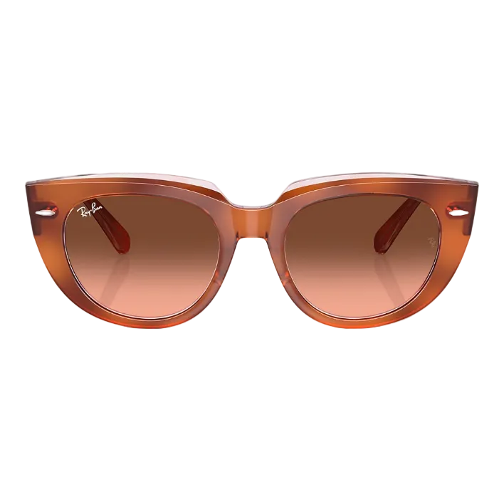 Ray Ban Women Square Frame Polished Red Havana Sunglasses