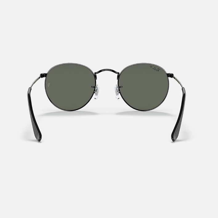 Ray Ban Men Round Frame Caviar Black Sunglasses