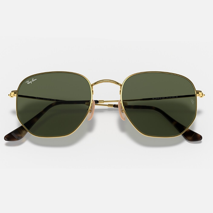 Ray Ban Men Irregular Frame Polished Arista Gold Sunglasses