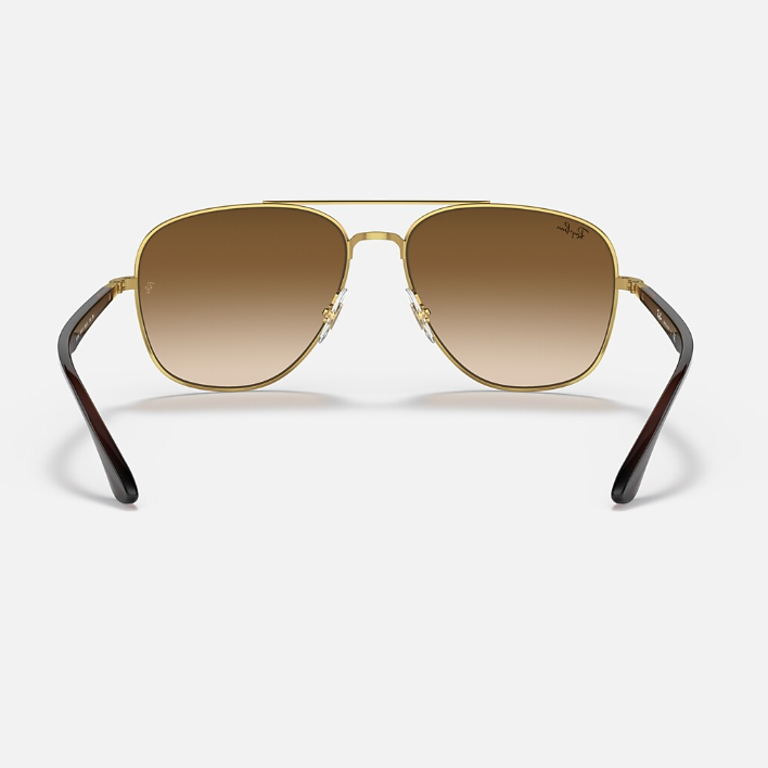 Ray Ban Men Square Frame Classic Gold Sunglasses