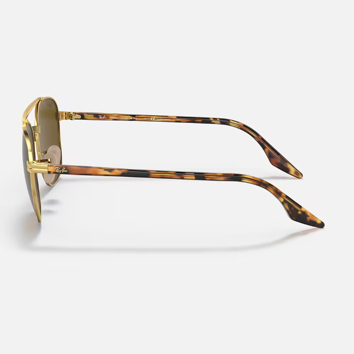 Ray Ban Men Square Frame Classic Gold Sunglasses