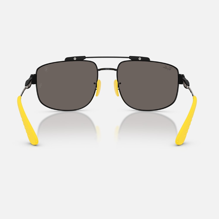 Ray Ban Men Square Frame Falcon Black Sunglasses