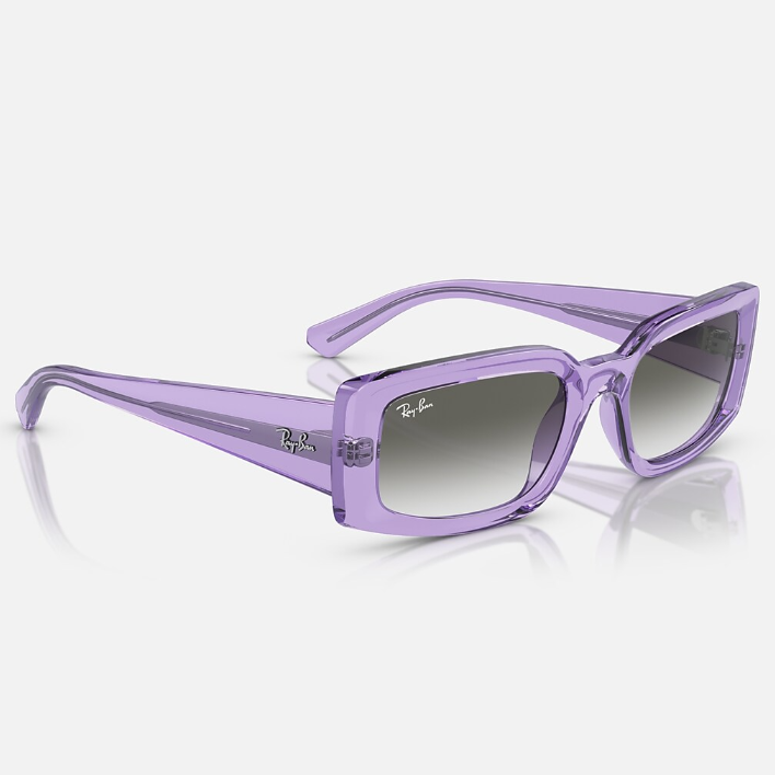 Ray Ban Women Pillow Frame Polished Transparent Violet Sunglasses