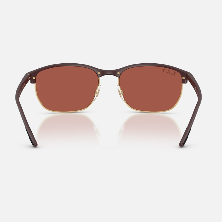 Ray Ban Men Square Frame Matte Sand Violet Sunglasses
