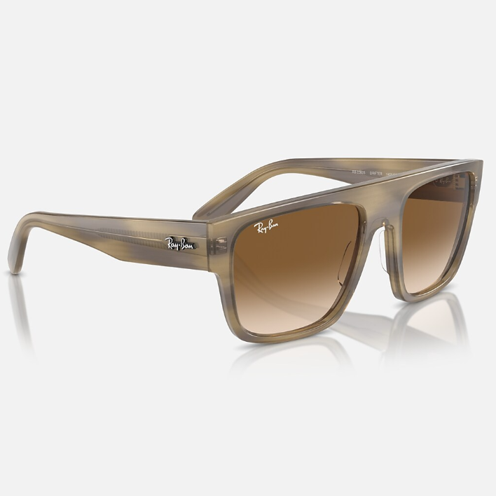 Ray Ban Men Pillow Frame Polished Striped Green Sunglasses