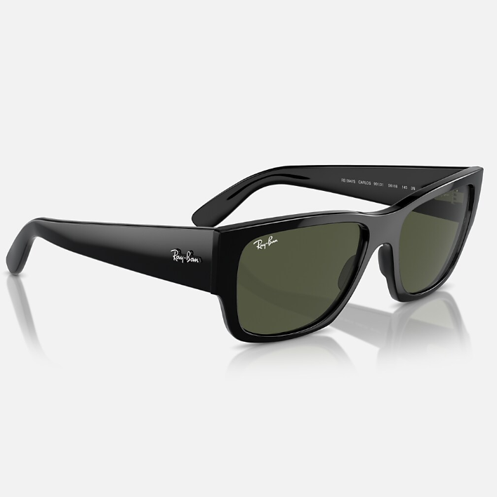 Ray Ban Women Rectangle Frame Washed Black Sunglasses