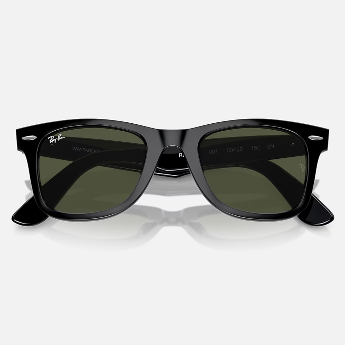 Ray Ban Men Square Frame Polished Black Sunglasses
