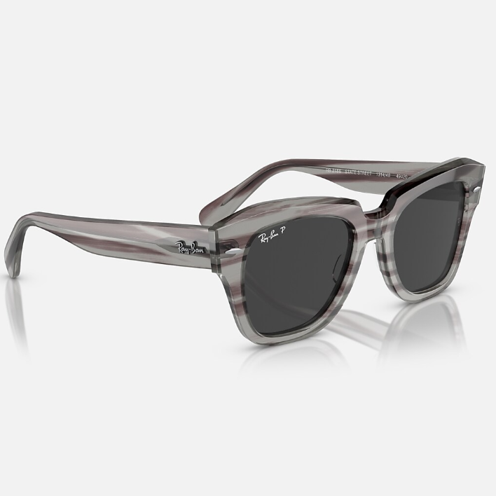 Ray Ban Men Square Frame Grey Sunglasses
