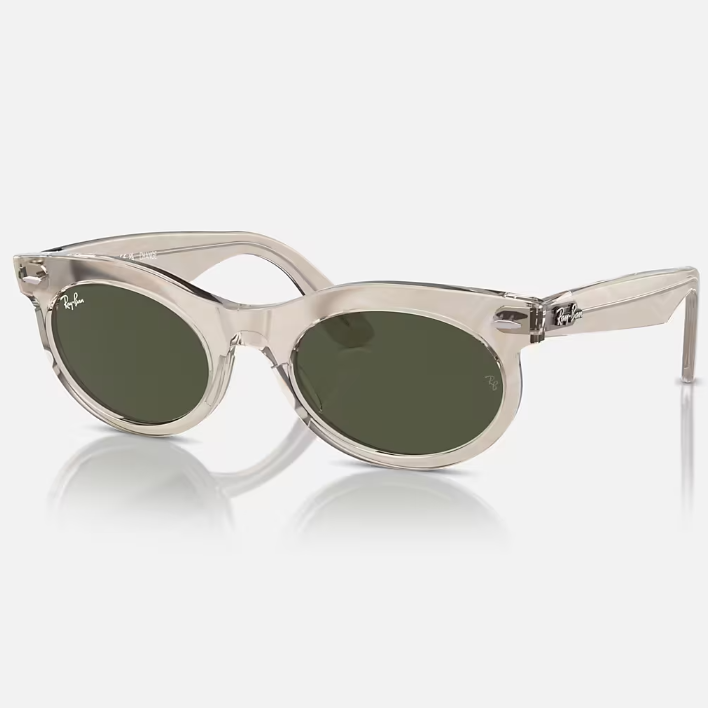 Ray Ban Men Oval Frame Photo Waves Grey Sunglasses
