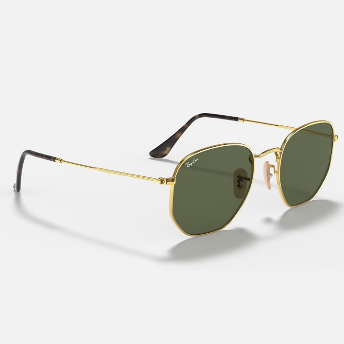 Ray Ban Men Irregular Frame Polished Arista Gold Sunglasses