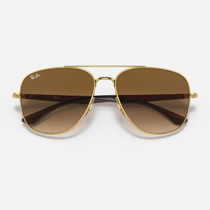 Ray Ban Men Square Frame Classic Gold Sunglasses