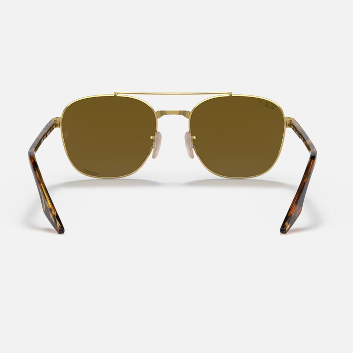 Ray Ban Men Square Frame Classic Gold Sunglasses