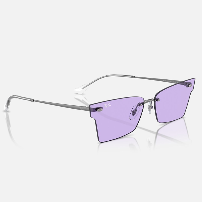 Ray Ban Men Irregular Frame Metallic Silver Sunglasses