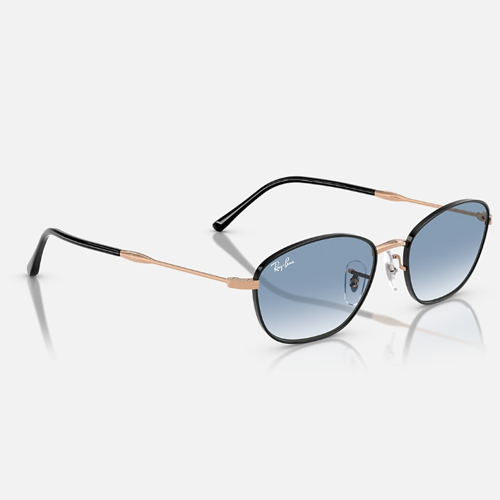 Ray Ban Women Irregular Frame Polished Black On Rosegold Sunglasses