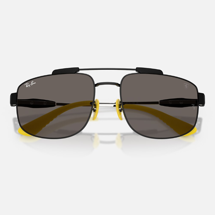 Ray Ban Men Square Frame Falcon Black Sunglasses
