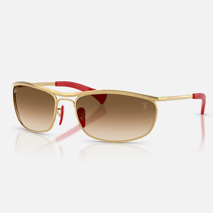 Ray Ban Men Oval Frame Polished Gold Sunglasses