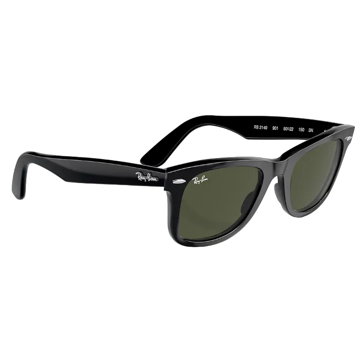 Ray Ban Men Square Frame Polished Black Sunglasses
