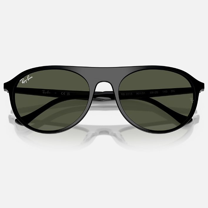 Ray Ban Men Square Frame Leather Black Sunglasses