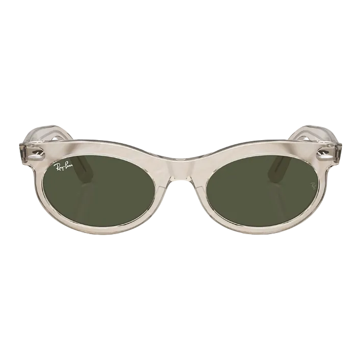 Ray Ban Men Oval Frame Photo Waves Grey Sunglasses