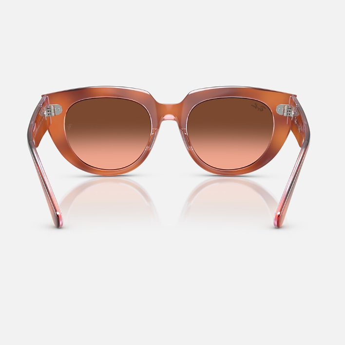 Ray Ban Women Square Frame Polished Red Havana Sunglasses