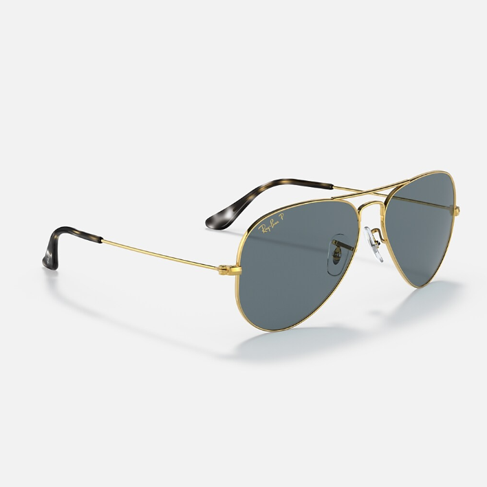 Ray Ban Men Pilot Frame Rich Gold Sunglasses