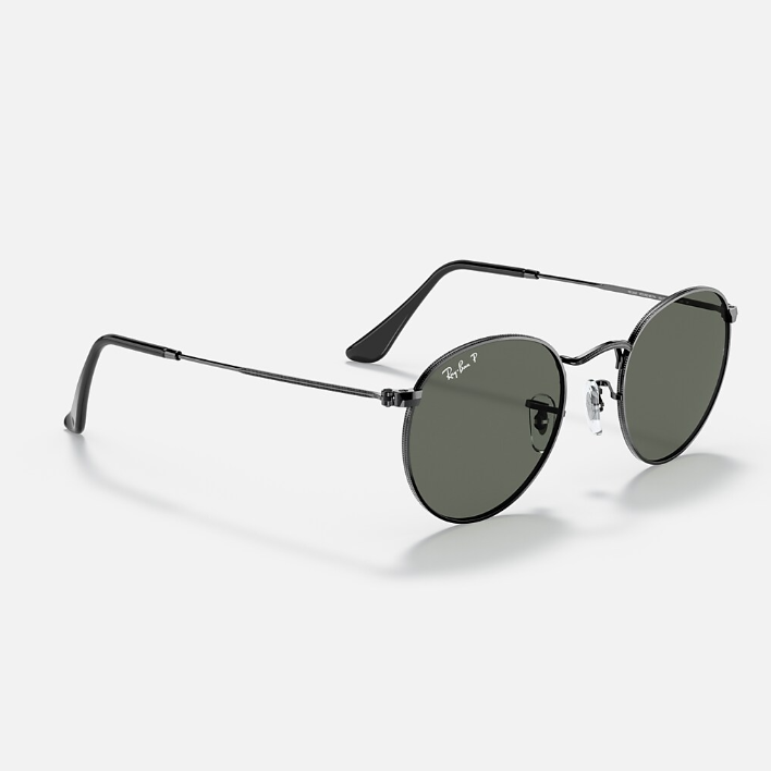 Ray Ban Men Round Frame Caviar Black Sunglasses