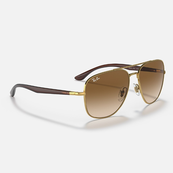 Ray Ban Men Square Frame Classic Gold Sunglasses