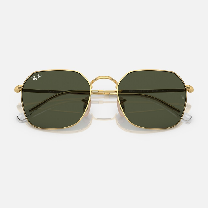 Ray Ban Women Irregular Frame Champagne Gold Sunglasses
