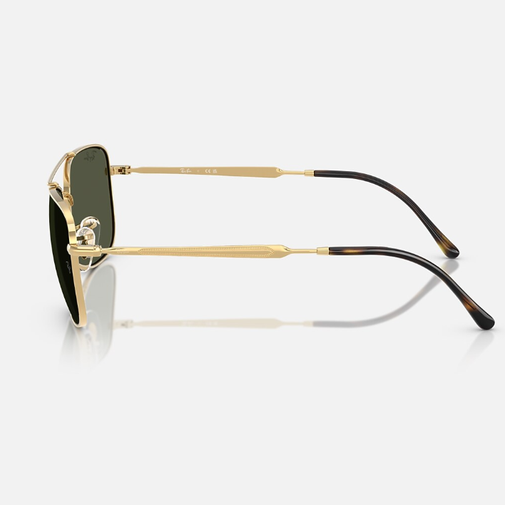 Ray Ban Men Rectangle Frame Shimmer Gold Sunglasses