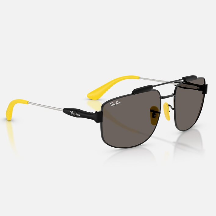 Ray Ban Men Square Frame Falcon Black Sunglasses