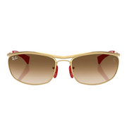 Ray Ban Men Oval Frame Polished Gold Sunglasses