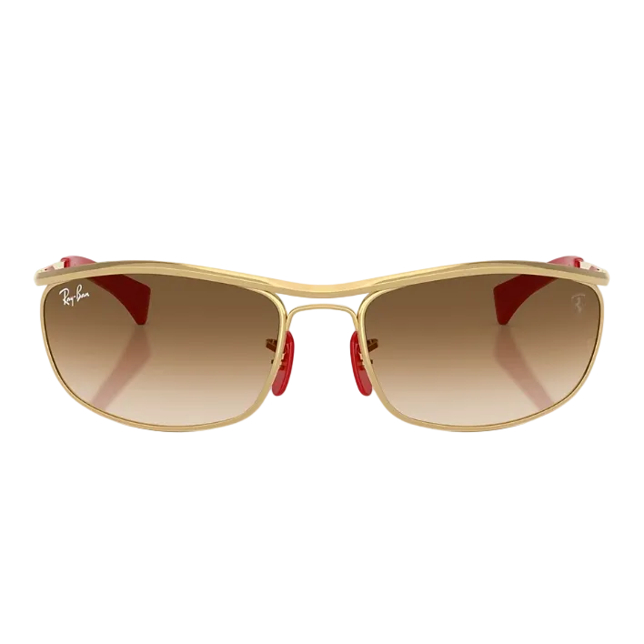 Ray Ban Men Oval Frame Polished Gold Sunglasses