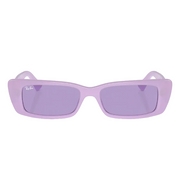 Ray Ban Men Rectangle Frame Polished Lilac Sunglasses