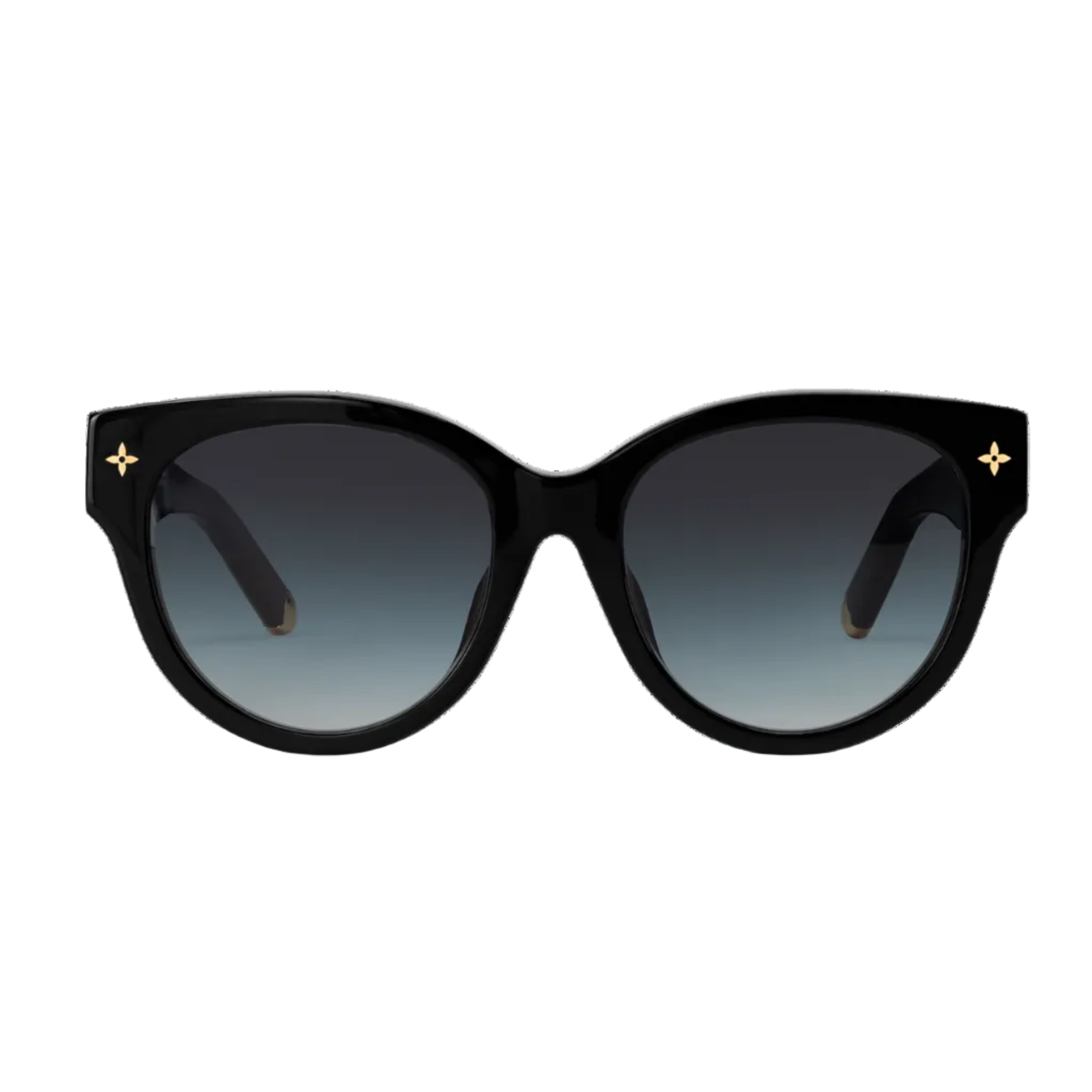 Louis Vuitton Women Round Frame Ash Black Sunglasses