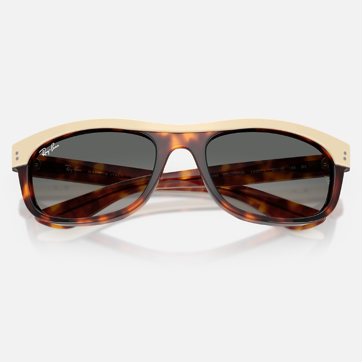 Ray Ban Women Rectangle Frame Polished Beige Havana Sunglasses