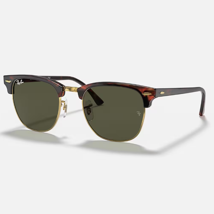 Ray Ban Men Square Frame Polished Tortoise Sunglasses
