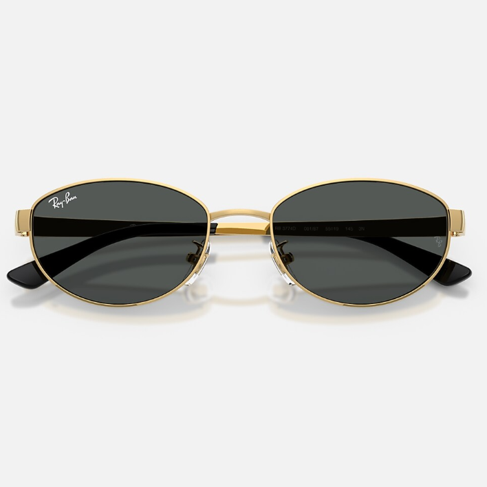 Ray Ban Women Oval Frame Gold Sunglasses