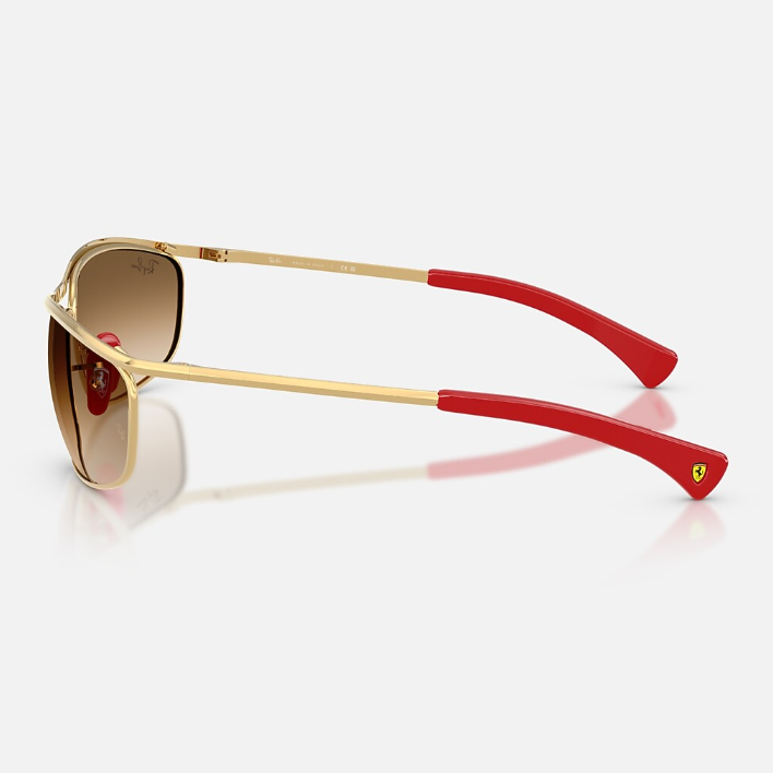 Ray Ban Men Oval Frame Polished Gold Sunglasses