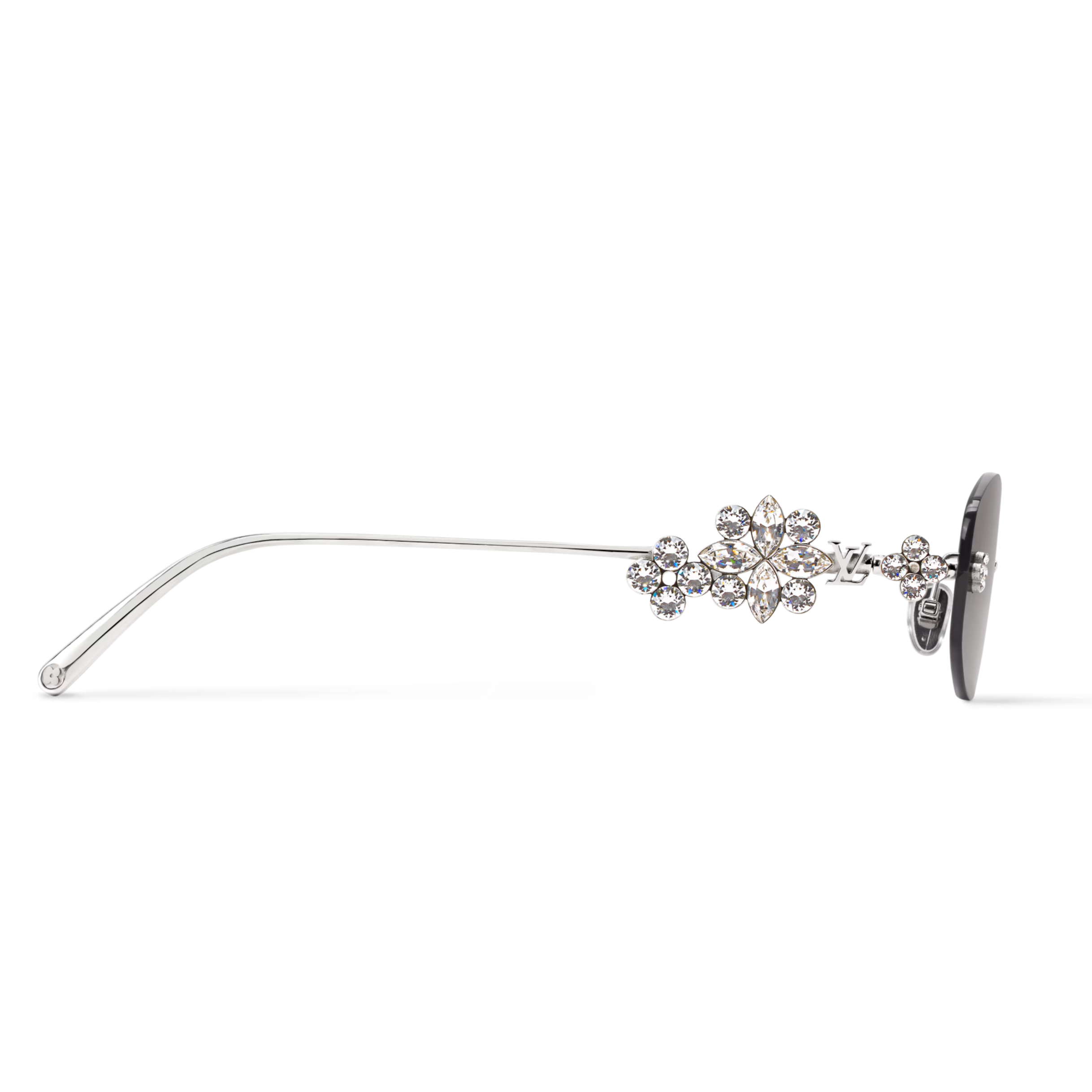 Louis Vuitton Women Oval Frame Silver Sunglasses
