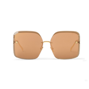 Louis Vuitton Women Square Frame Metallic Gold Sunglasses