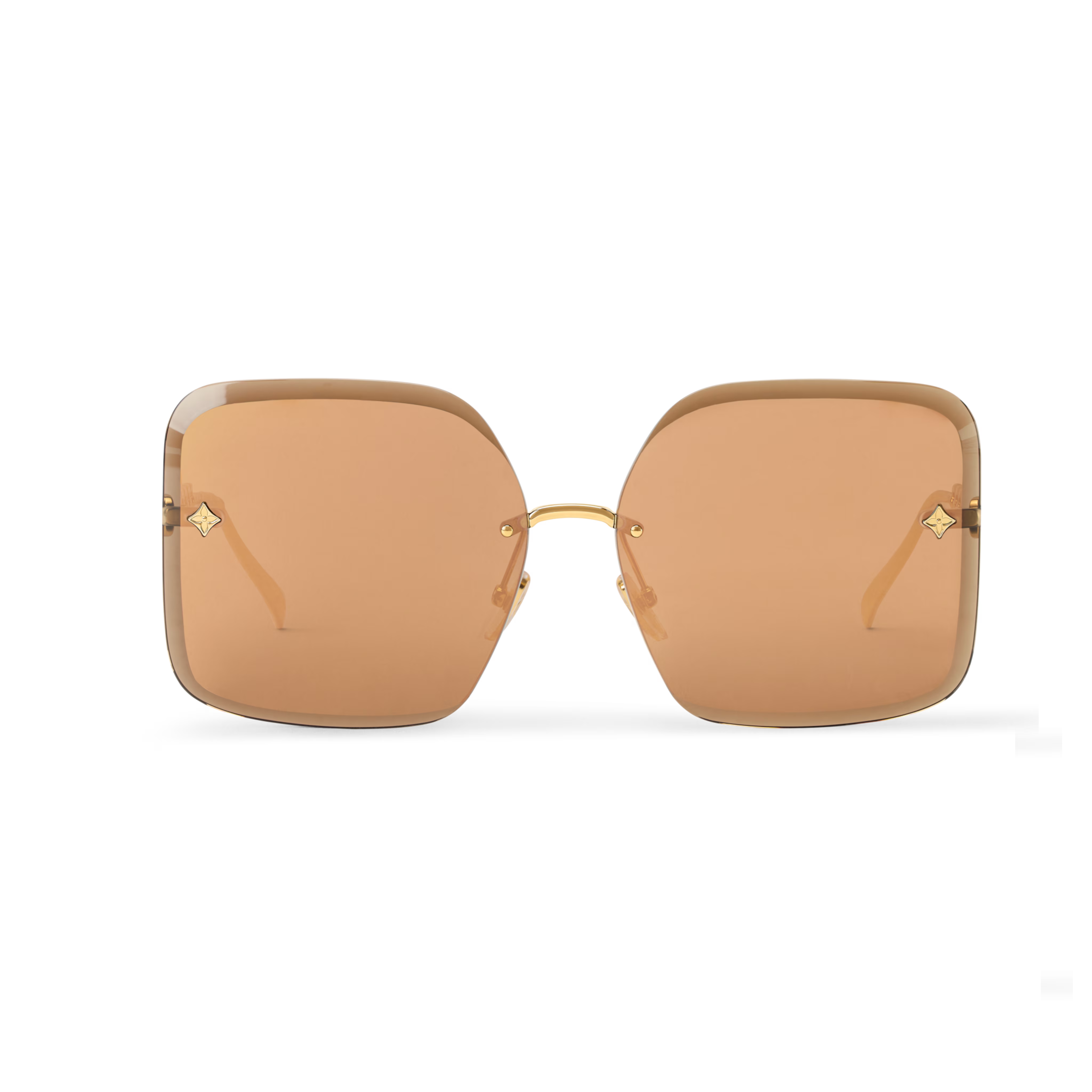 Louis Vuitton Women Square Frame Metallic Gold Sunglasses