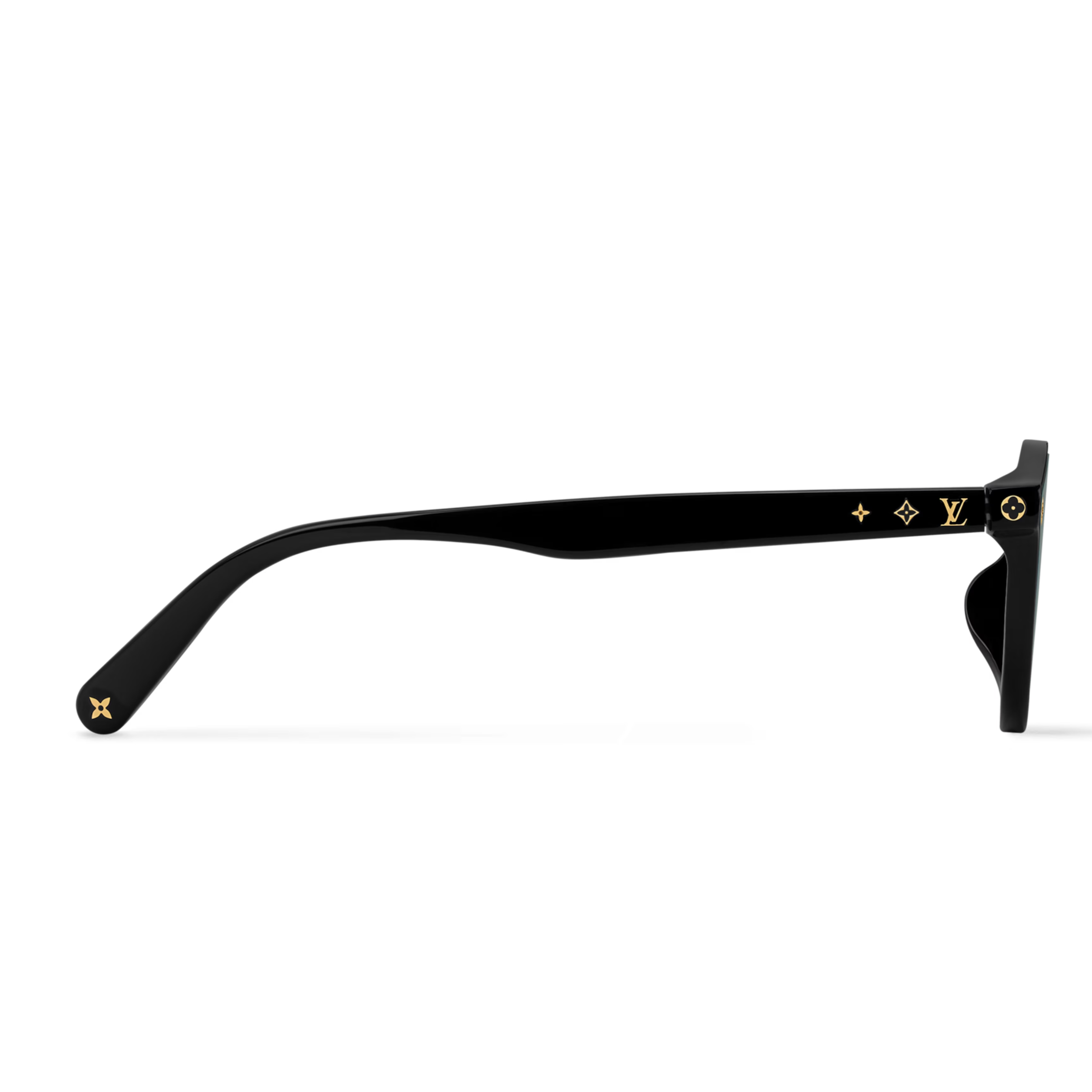 Louis Vuitton Women Round Frame Coal Black Sunglasses