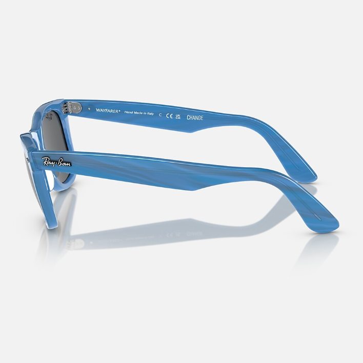 Ray Ban Women Square Frame Polished Photo Striped Blue Sunglasses