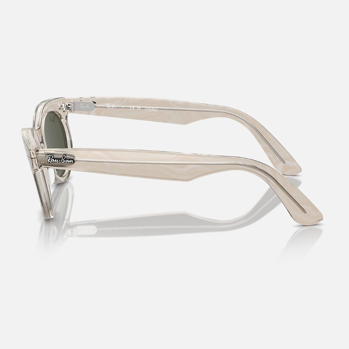 Ray Ban Men Oval Frame Photo Waves Grey Sunglasses
