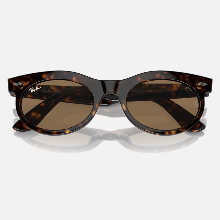 Ray Ban Men Oval Frame Dark Mocha Sunglasses