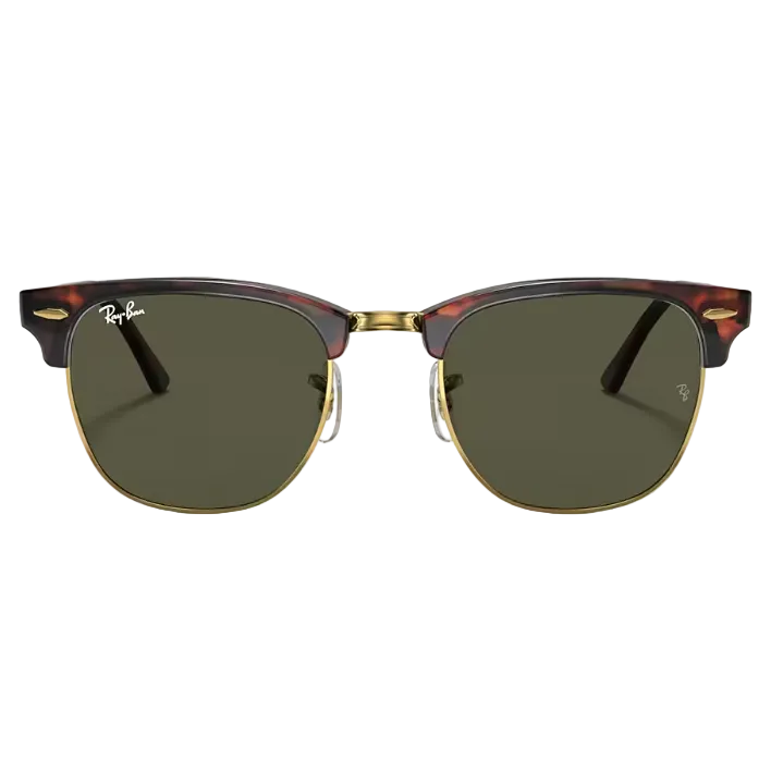 Ray Ban Men Square Frame Polished Tortoise Sunglasses