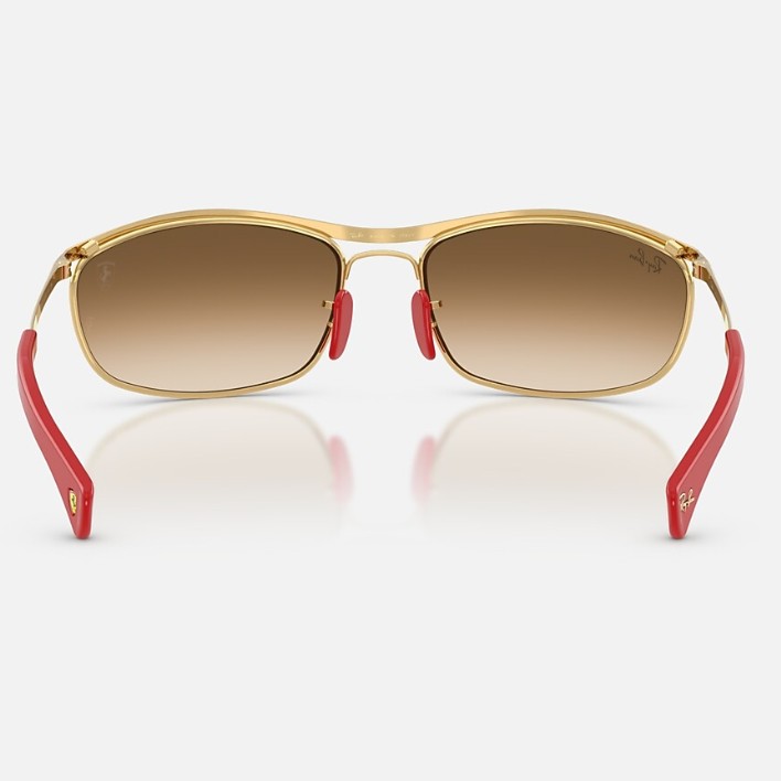 Ray Ban Men Oval Frame Polished Gold Sunglasses