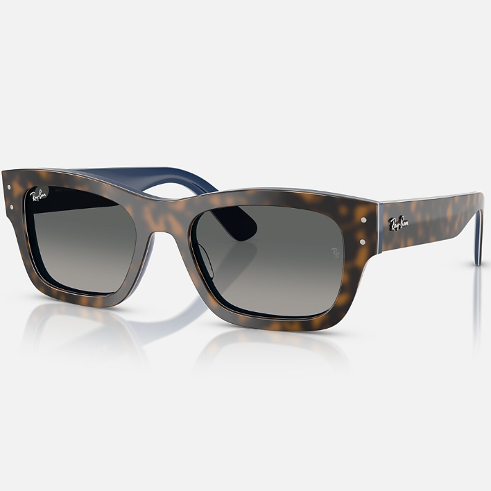 Ray Ban Women Rectangle Frame Polished Havana Sunglasses