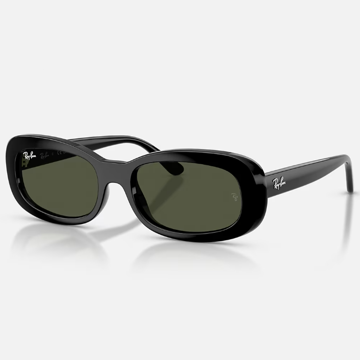 Ray Ban Men Oval Frame Ultra Black Sunglasses
